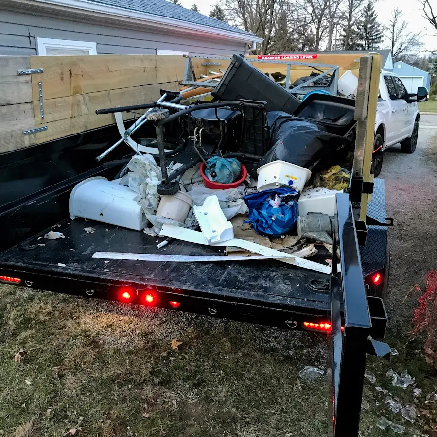Roll-off dumpster delivered to a residential driveway in Siler City